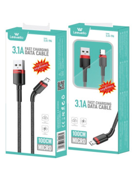 Leewello SJX-196 Braided USB 2.0 to micro USB Cable Μαύρο 1m