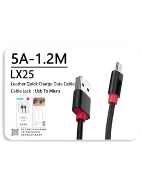 Leewello Regular USB 2.0 to micro USB Cable Μαύρο 1.2m 1τμχ
