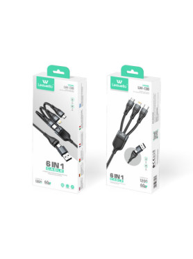 Leewello Braided USB to Lightning Cable 6A Μαύρο 1.2m