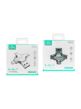 Leewello Lw-216 Μετατροπέας USB-A male σε Lightning / USB-C / micro USB 3x male Γκρι
