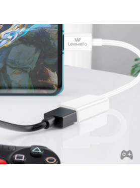 Leewello Μετατροπέας micro USB male σε micro USB female Λευκό
