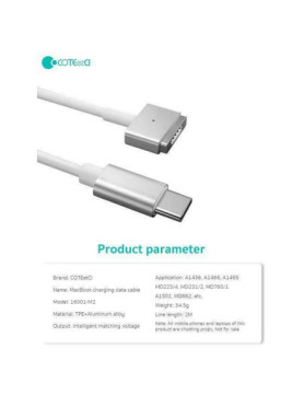 COTEetCI 103877 USB 2.0 Cable USB-C male - 30-Pin Λευκό 2m