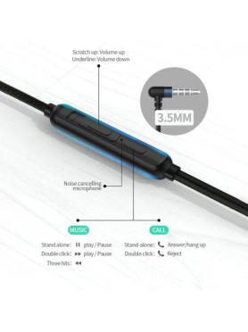 Leewello EJ-040 In-ear Handsfree με Βύσμα 3.5mm Μπλε