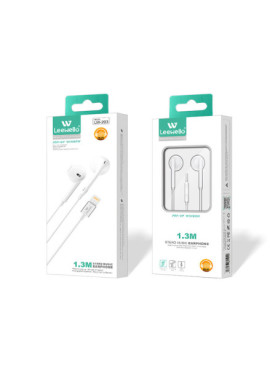 Lw-203 Lightning Flat Ear Ενσυρματα Στερεοφωνικα Ακουστικα Λευκο 1.3m