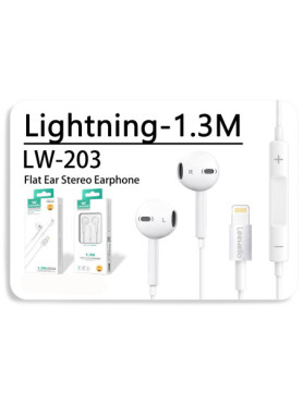 Lw-203 Lightning Flat Ear Ενσυρματα Στερεοφωνικα Ακουστικα Λευκο 1.3m