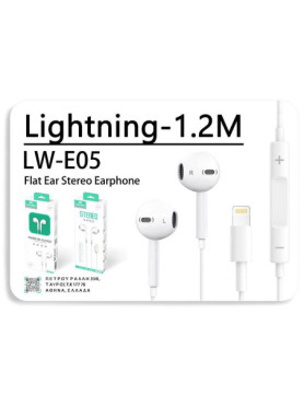 Leewello In-ear Handsfree με Βύσμα Lightning Λευκό