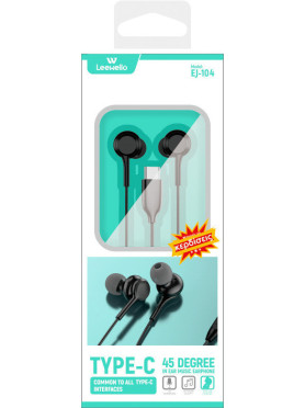 Leewello EJ-104 In-ear Handsfree με Βύσμα USB-C Μαύρο