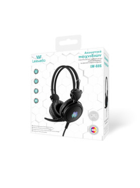 Leewello LW-60S Over Ear Gaming Headset με σύνδεση 2x3.5mm / USB