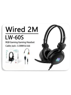 Leewello LW-60S Over Ear Gaming Headset με σύνδεση 2x3.5mm / USB