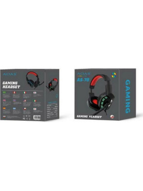 AOAS AS-70 Over Ear Gaming Headset με σύνδεση 3.5mm Κόκκινο