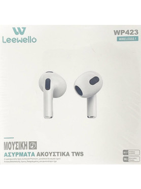 Leewello WP-423 In-ear Bluetooth Handsfree Ακουστικά με Θήκη Φόρτισης Λευκά