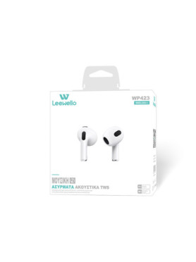 Leewello WP-423 In-ear Bluetooth Handsfree Ακουστικά με Θήκη Φόρτισης Λευκά