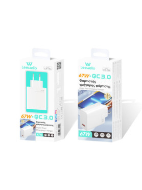 Leewello Φορτιστής Χωρίς Καλώδιο με Θύρα USB-A 67W Λευκός (LW-164)