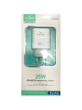 Leewello Φορτιστής Χωρίς Καλώδιο με Θύρα USB-A και Θύρα USB-C 25W Λευκός (CDQ16)