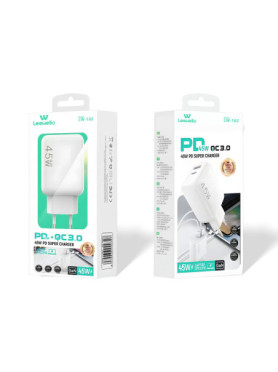 Leewello Φορτιστής Χωρίς Καλώδιο με Θύρα USB-A και Θύρα USB-C 45W Power Delivery Λευκός (Lw-162)