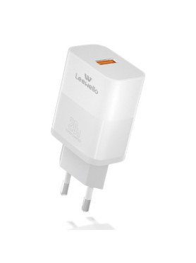 Leewello Φορτιστής με Θύρα USB-A και Καλώδιο USB-C 20W Λευκός (CDQ22)