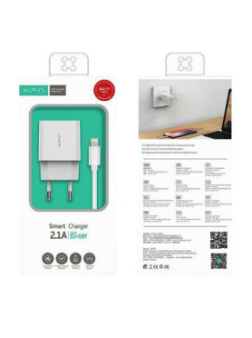 Xipin Φορτιστής με Θύρα USB-A και Καλώδιο Lightning Λευκός (EU-09T)
