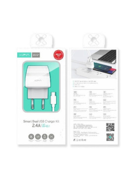 Xipin Xipin micro USB Cable &amp; 2x USB-A Wall Adapter Λευκό (EU-11T)