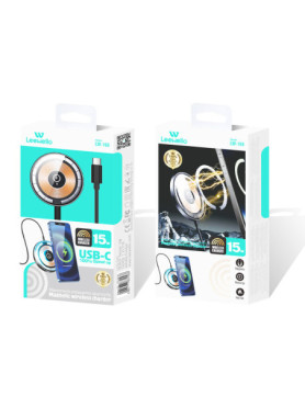 Leewello Ασύρματος Φορτιστής (Qi Pad) 15W Μαύρος (LW-166)