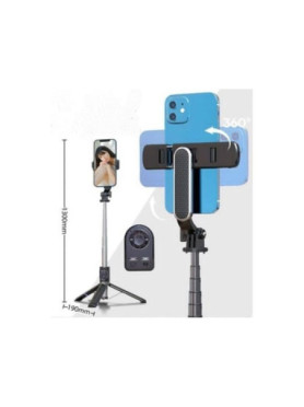 Leewello Lw-051 Selfie Stick με Καλώδιο Type-C / Τηλεχειριστήριο Μαύρο