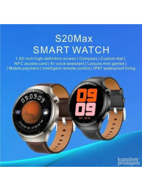 S20 MAX 46mm Smartwatch (Καφέ)