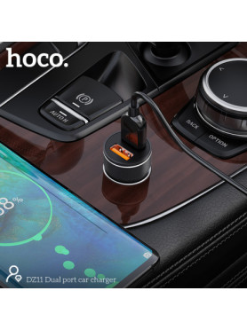 Hoco Φορτιστής Αυτοκινήτου 2.4A με Θύρες: 2xUSB Μαύρο Χρώμα