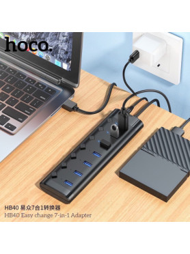 Hoco HB40 USB 3.0 Hub 7 Θυρών με σύνδεση USB-A