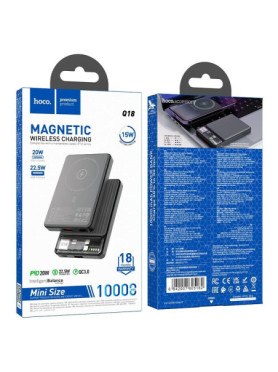 Hoco MagSafe Power Bank 10000mAh 22.5W με Θύρα USB-A και Θύρα USB-C Power Delivery Μαύρο