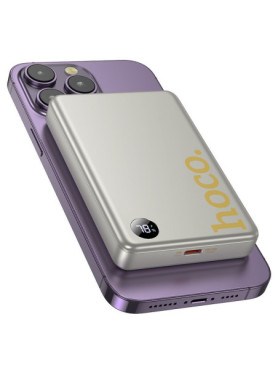 Hoco Q34 MagSafe Power Bank 10000mAh 20W με Θύρα USB-C Power Delivery Titanium