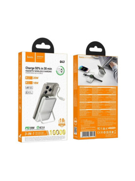 Hoco Q43 MagSafe Power Bank 10000mAh 20W Power Delivery Λευκό