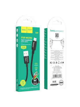 Hoco X89 Braided USB 2.0 to micro USB Cable Μαύρο 1m