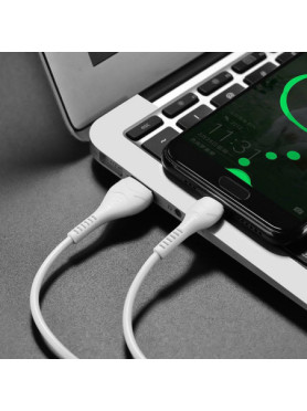 Hoco X37 Cool Power USB 2.0 Cable USB-C male - USB-A Λευκό 1m (HOC-X37c-W)