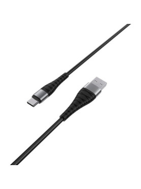 Borofone BX32 Braided USB 2.0 Cable USB-C male - USB-A male Μαύρο 1m