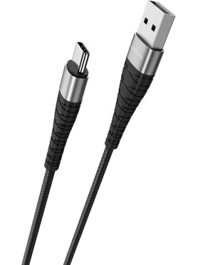 Borofone BX32 Braided USB 2.0 Cable USB-C male - USB-A male Μαύρο 1m