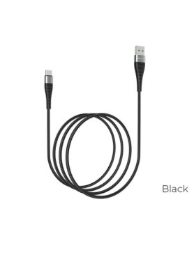 Borofone BX32 Braided USB 2.0 Cable USB-C male - USB-A male Μαύρο 1m