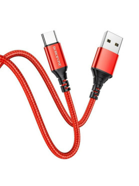 Borofone BX54 Braided USB 2.0 Cable USB-C male - USB-A male Κόκκινο 1m