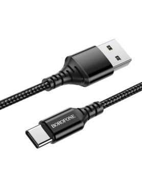 Borofone BX54 Braided USB 2.0 Cable USB-C male - USB-A male Μαύρο 1m