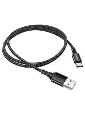 Borofone BX54 Braided USB 2.0 Cable USB-C male - USB-A male Μαύρο 1m