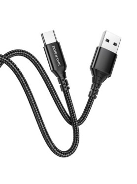 Borofone BX54 Braided USB 2.0 Cable USB-C male - USB-A male Μαύρο 1m