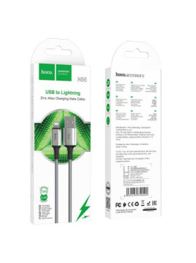 Hoco X66 Howdy USB to Lightning Cable Γκρι 1m