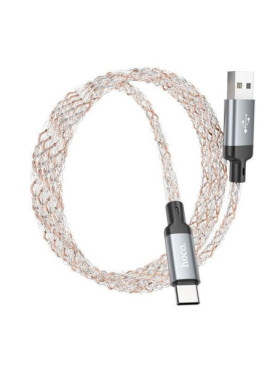 Hoco U112 Shine LED USB 2.0 Cable USB-C male - USB-A 60W Χρυσό 1m