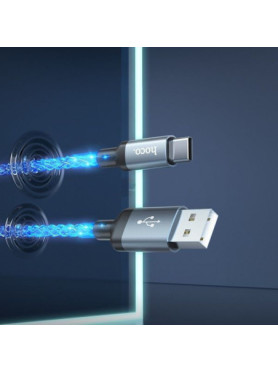 Hoco U112 Shine LED USB 2.0 Cable USB-C male - USB-A 60W Χρυσό 1m