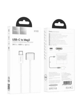 Hoco X103 Magnetic / LED USB 2.0 Cable USB-C male - Magsafe 3 140W Λευκό 2m (33987)