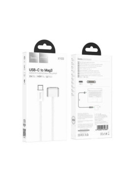 Hoco X103 Magnetic / LED USB 2.0 Cable USB-C male - Magsafe 3 140W Λευκό 2m (33987)