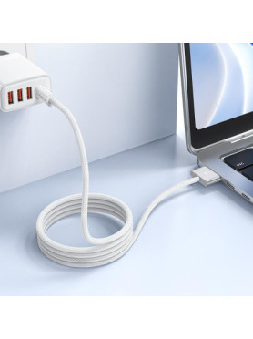 Hoco X103 Magnetic / LED USB 2.0 Cable USB-C male - Magsafe 3 140W Λευκό 2m (33987)