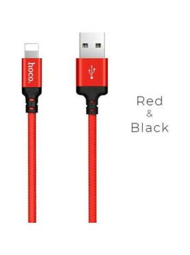 Hoco Regular USB to Lightning Cable Red &amp; Black 2m (X14 Times)