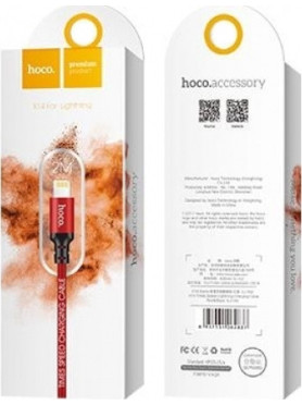Hoco Regular USB to Lightning Cable Red &amp; Black 2m (X14 Times)