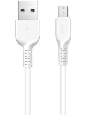 Hoco Regular USB 2.0 to micro USB Cable Λευκό 2m (X20 Flash)