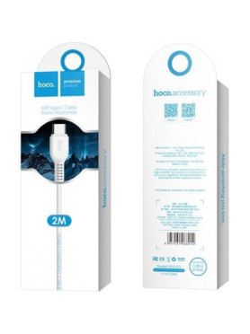 Hoco Regular USB 2.0 Cable USB-C male - USB-A male Λευκό 2m (HOC-X20c-W2)