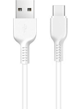 Hoco Regular USB 2.0 Cable USB-C male - USB-A male Λευκό 2m (HOC-X20c-W2)